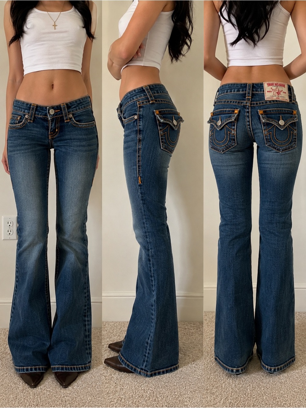 True Religion Joey Big T Flare Bootcut Jeans Made in USA Size 27 Women’s